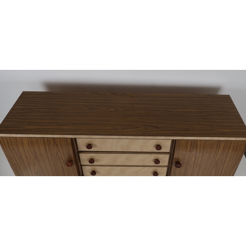 25 - Mid-Century Modern Two-Tone Veneer Sideboard or Buffet Cabinet