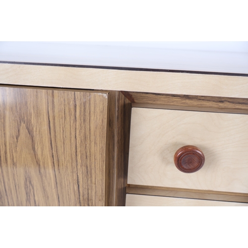 25 - Mid-Century Modern Two-Tone Veneer Sideboard or Buffet Cabinet