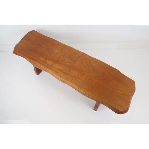 26 - Mid-Century Modern Elm Live Edge Slab Bench or Low Table