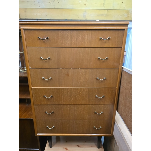 37 - Mid-Century Modern Style Six-Drawer Tallboy Chest of Drawers