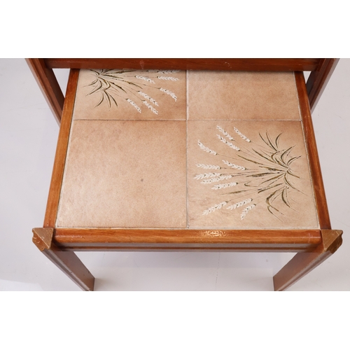 44 - Set of Three Mid-Century Modern Tile-Topped Nesting Tables