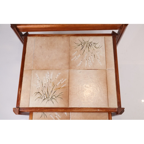 44 - Set of Three Mid-Century Modern Tile-Topped Nesting Tables