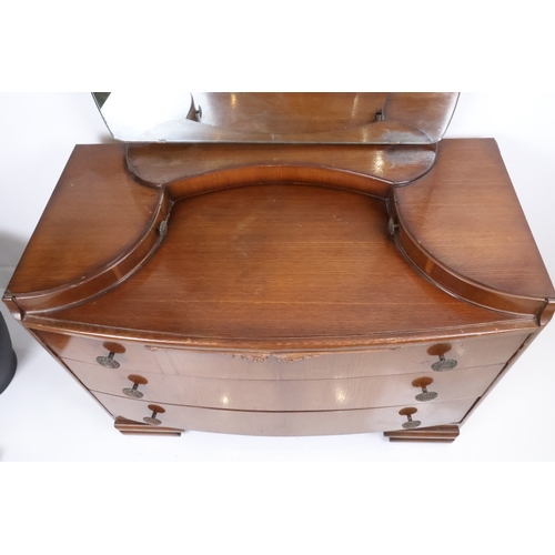 46 - Vintage Art Deco Style Veneered Dressing Chest with Mirror