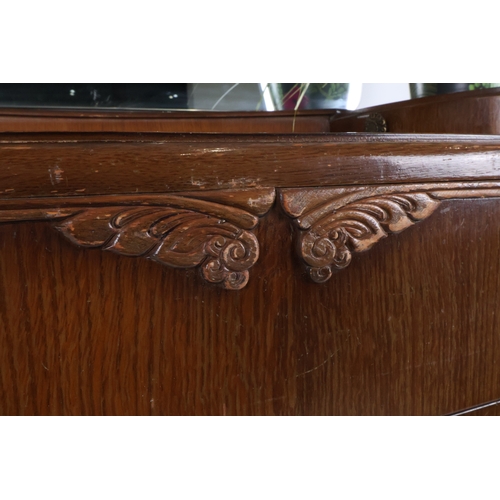 46 - Vintage Art Deco Style Veneered Dressing Chest with Mirror