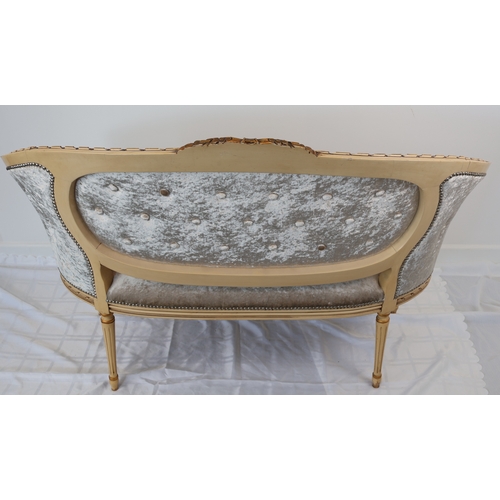 47 - French Louis XVI Style Painted and Giltwood CanapÄ‚Â© en Corbeille