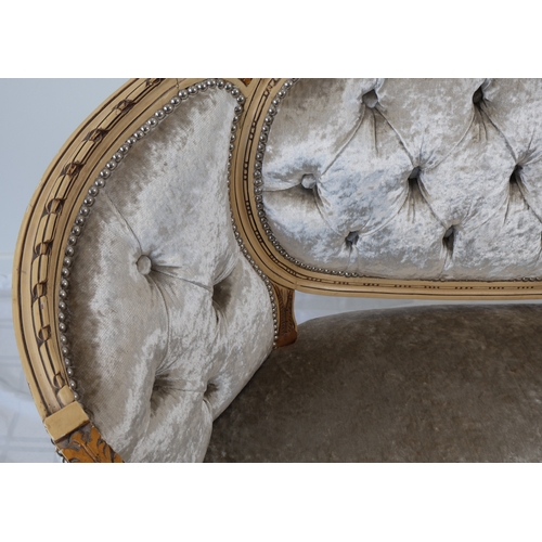 47 - French Louis XVI Style Painted and Giltwood CanapÄ‚Â© en Corbeille