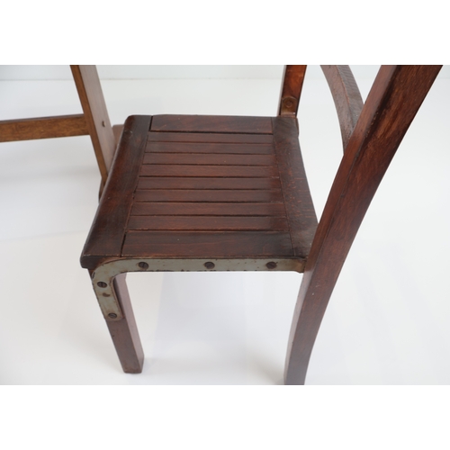 50 - Vintage Oak School Desk and Associated Chair, Early 20th Century