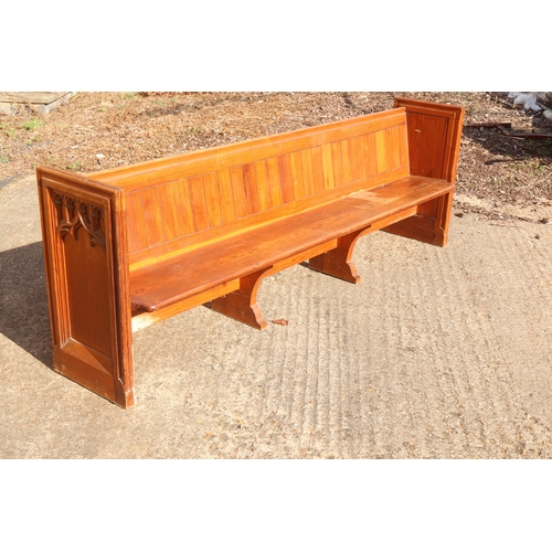 51 - Large Antique 19th Century Ecclesiastic Scottish Gothic Revival Pew