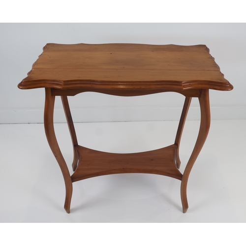 53 - Late 19th Century Victorian Style Two-Tier Satinwood Parlor Table