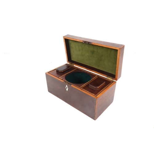 58 - Early 19th Century English Mahogany Tea Caddy with Two Inner Containers