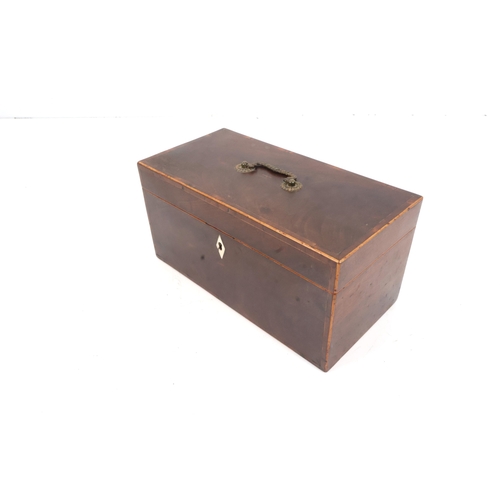 58 - Early 19th Century English Mahogany Tea Caddy with Two Inner Containers