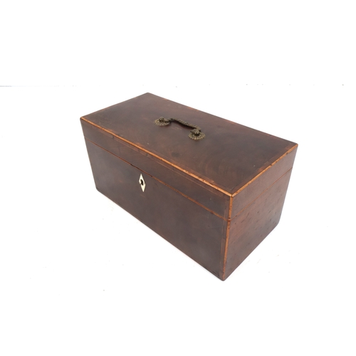 58 - Early 19th Century English Mahogany Tea Caddy with Two Inner Containers