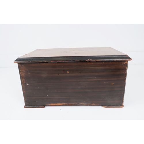 59 - Antique Swiss Inlaid Wood Box with Musical Trophy Marquetry