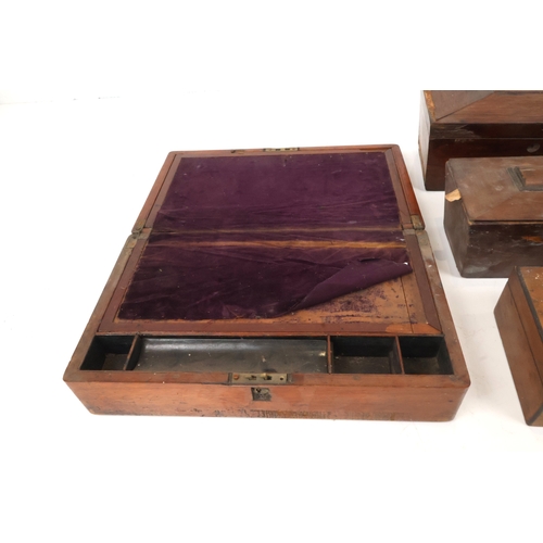 60 - A Collection of 19th Century Mahogany Lap Desk and Associated Boxes - Restoration