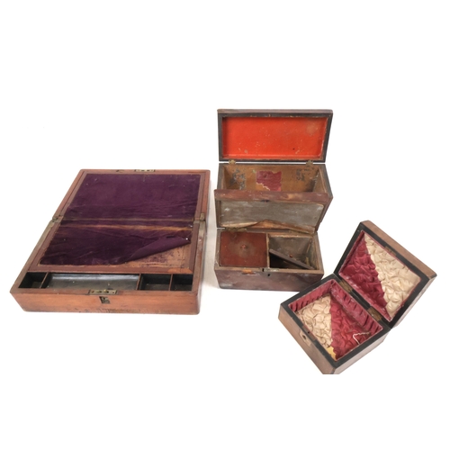 60 - A Collection of 19th Century Mahogany Lap Desk and Associated Boxes - Restoration