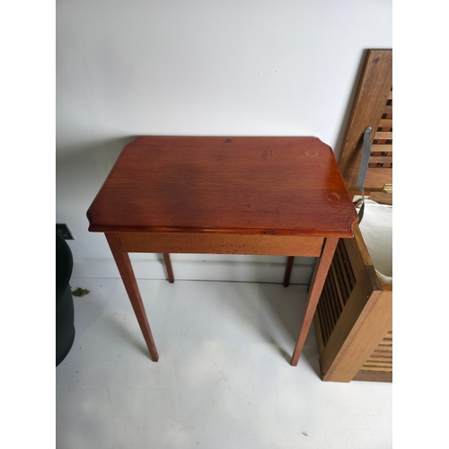 17 - Small Side Table & Wooden Laundry / Storage Basket
