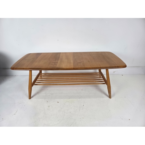 24 - Ercol Windsor Blonde Elm & Beech Coffee Table with Slatted Undershelf - Model 459
