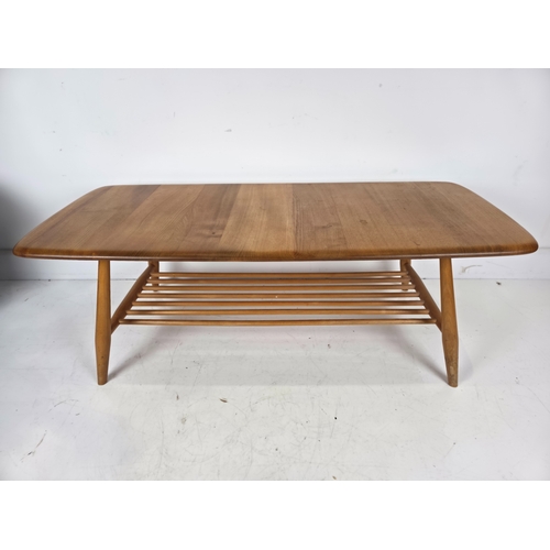 24 - Ercol Windsor Blonde Elm & Beech Coffee Table with Slatted Undershelf - Model 459