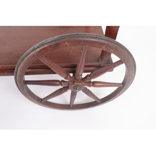 34 - Antique Style Mahogany Drop-Leaf Serving Trolley or Tea Cart