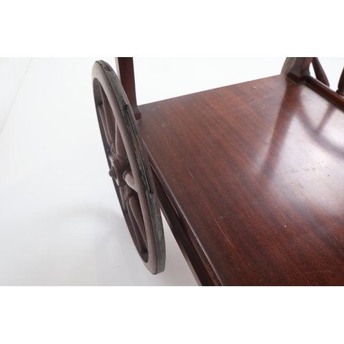 34 - Antique Style Mahogany Drop-Leaf Serving Trolley or Tea Cart