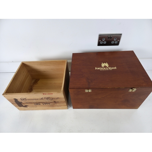 37 - Pair of Wooden Storage Boxes Including Fortnum & Mason Hinged Chest