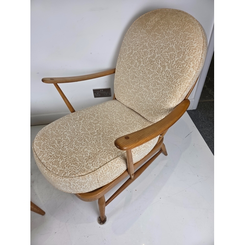 38 - Ercol Windsor Easy Chair with Matching Footstool Model 203