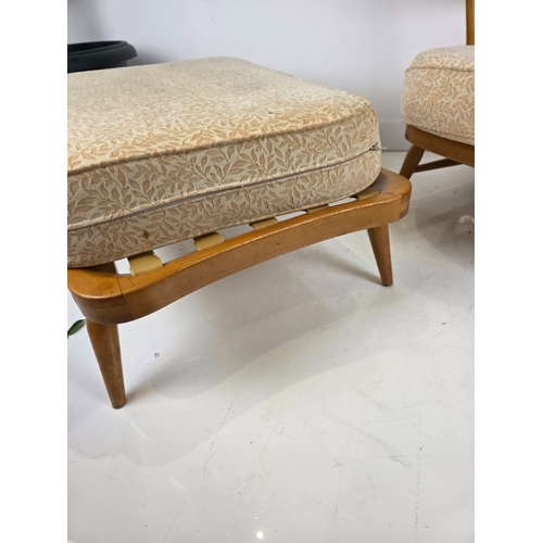 38 - Ercol Windsor Easy Chair with Matching Footstool Model 203