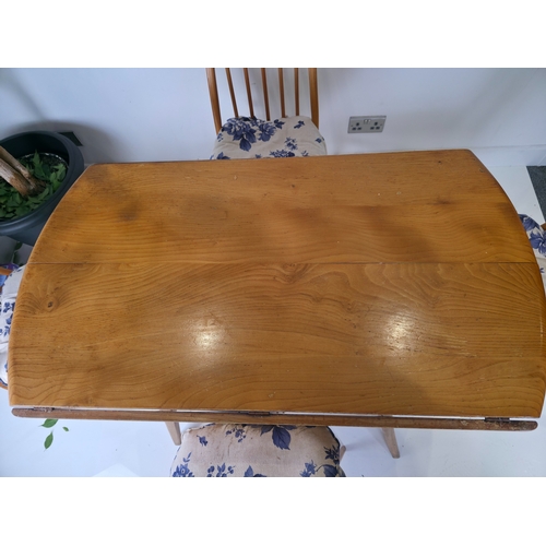 41 - Ercol Windsor Oval Drop Leaf Dining Table Model 384 With 4 Matching Ercol Windsor Dining Chairs Mode... 
