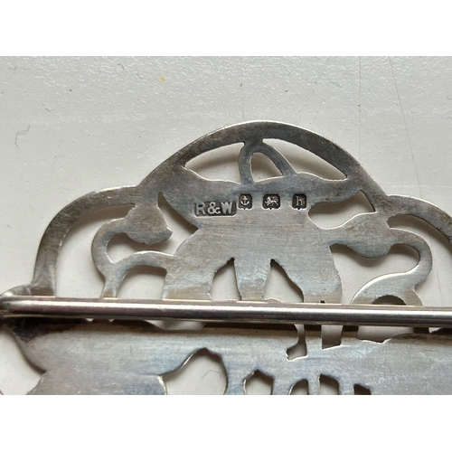 104 - Edwardian Floral Design Nurses Belt Buckle - Birmingham Assay Mark Dating 1907, by Makers Reynolds &... 