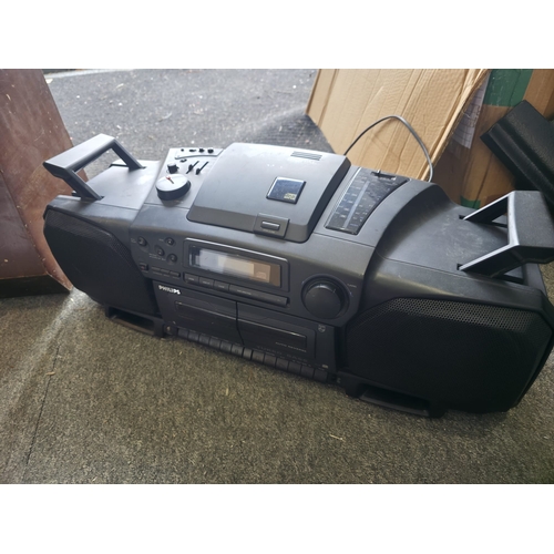 124 - Vintage Pye Valve Radio & Binatone Portable Stereo System