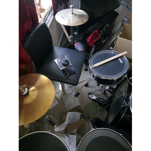 149 - Mixed Drum Kit (Pearl Export / PP Drums) with Hardware & Cymbals Evans Drumheads