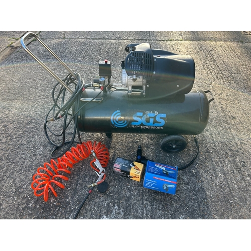 15 - SGS Air Compressor 100 Litre Direct Drive - 14.6 CFM 3.0 HP 100L BLACK