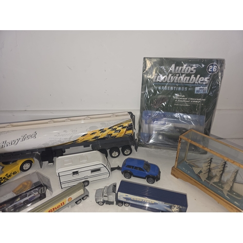 157 - Mixed Die-Cast Vehicles, Toy Truck & Model Ship Display