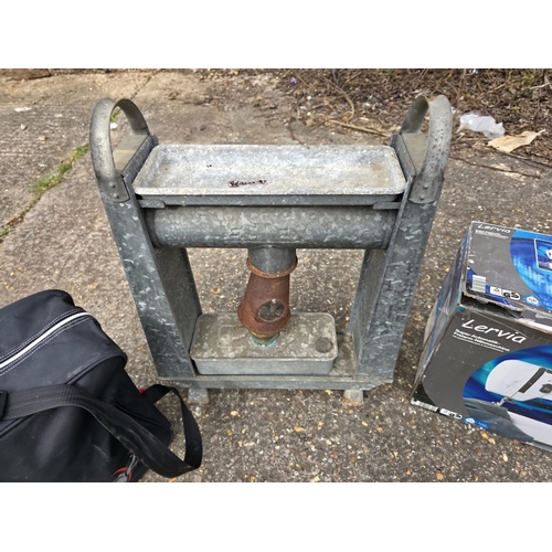 161 - Lervia 564 Sewing Machine, Vintage Heater & Ski Boots in Bag