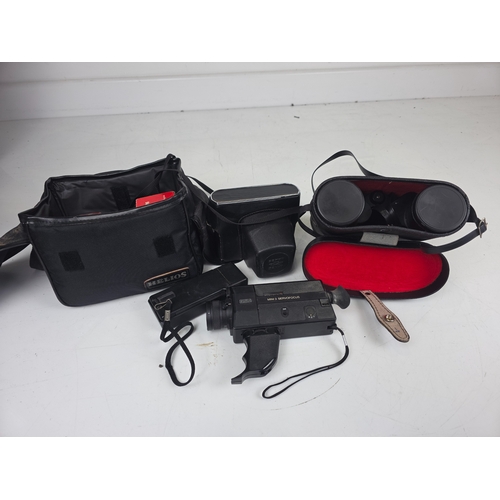 163 - A Collection of 8 Vintage Eumig Mini 3 Super 8 Movie Camera and Optical Accessories