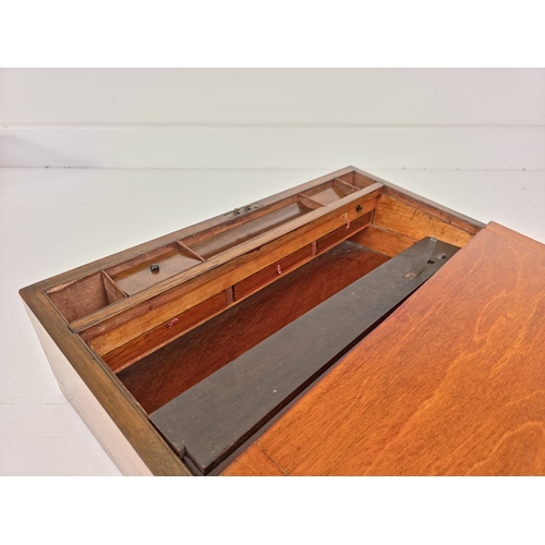 168 - Antique Victorian Brass-Banded Mahogany Writing Slope with Secret Drawers â
