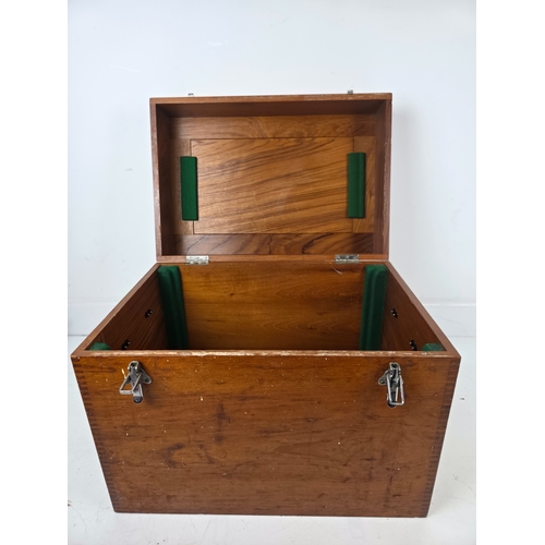 180 - Large Vintage Wooden Tool or Instrument Storage Case with Metal Clasps and Dovetail Joints