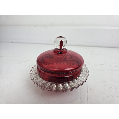 190 - Collection of Cranberry Glass Bowls, Vases & Decorative Pieces