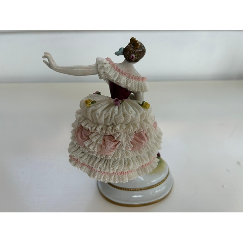 198 - Dresden Style Volkstedter Porcelain Ballerina Figure