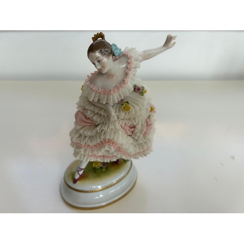 198 - Dresden Style Volkstedter Porcelain Ballerina Figure