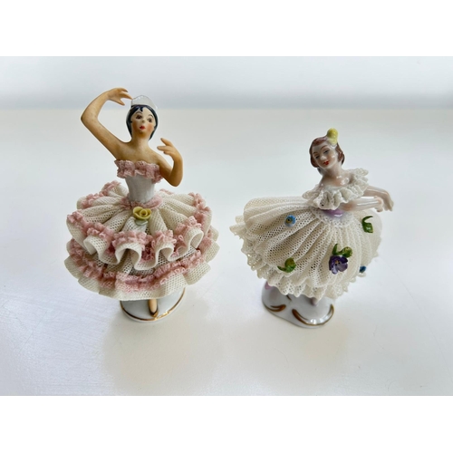 201 - Pair Dresden Porcelain Ballerina Figures