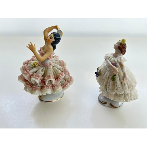 201 - Pair Dresden Porcelain Ballerina Figures