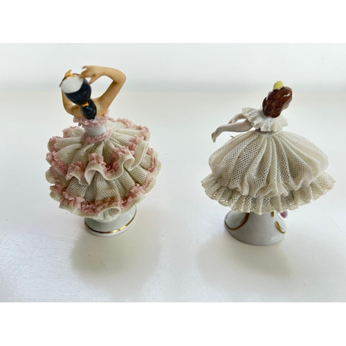201 - Pair Dresden Porcelain Ballerina Figures