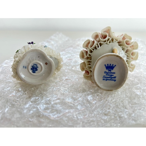 201 - Pair Dresden Porcelain Ballerina Figures