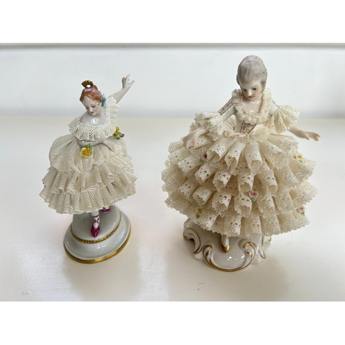202 - Pair Dresden Porcelain Ballerina Figurines