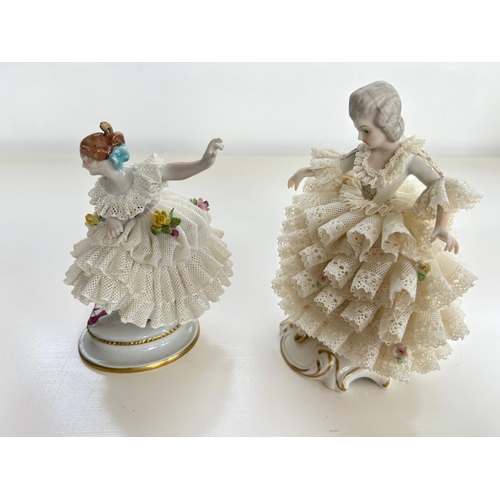 202 - Pair Dresden Porcelain Ballerina Figurines