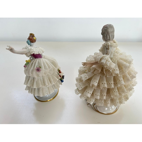 202 - Pair Dresden Porcelain Ballerina Figurines