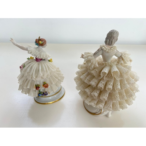 202 - Pair Dresden Porcelain Ballerina Figurines