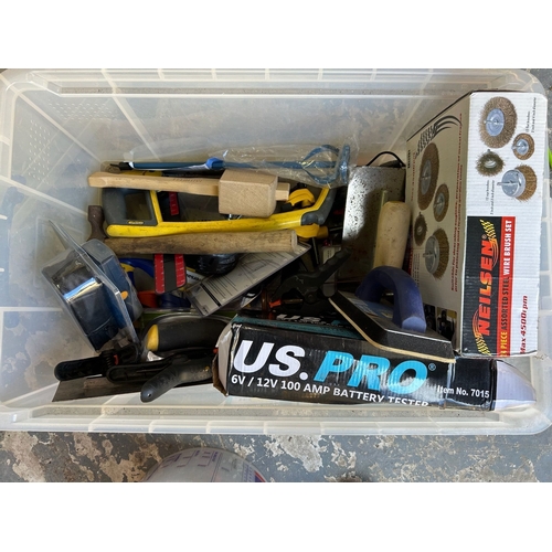 21 - Two Large Boxes of Tools including Spanners, Sockets, Heavy Duty Drill Bits, Clamps, Chisels, Electr... 