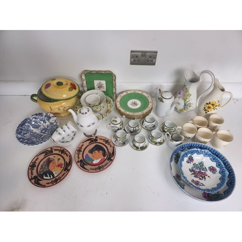 212 - Collection of Porcelain, Quimper Faience Plates, Copeland Spode, Floral Pitcher